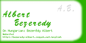 albert bezeredy business card